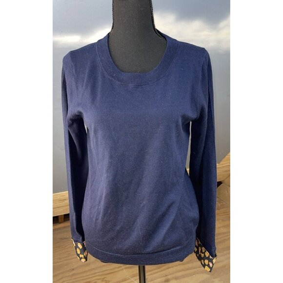 J Crew Pullover Size Small 100% Merino Wool Round Neck Fancy Cuff - Picture 1 of 14